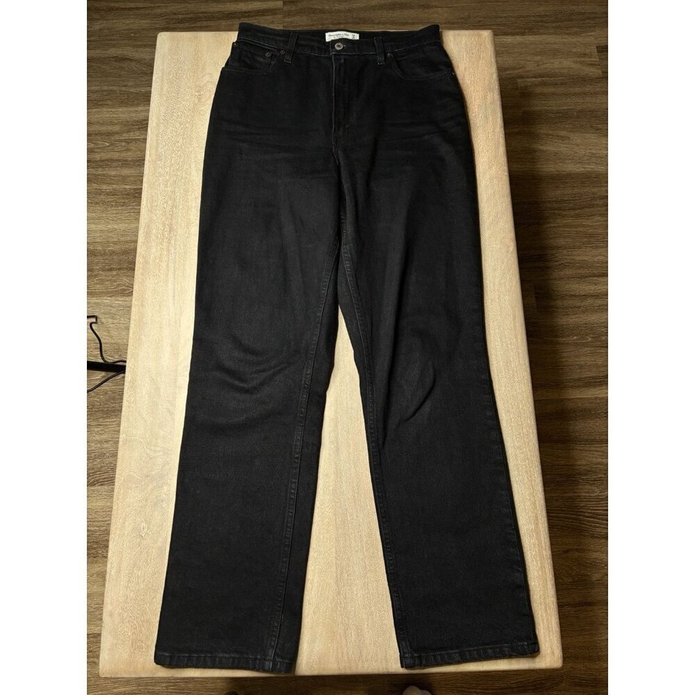 Abercrombie 90s Straight Ultra High Rise Curve Love Jeans Black Size 29